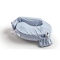 Inflatable Travel Nursing Pillow for Breastfeeding, Bottlefeeding & Posture Support with Slipcover, Horizon