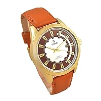 SL10124GWBr Quartz Analog Waterproof Mens Wrist Rare Watch Leather Band