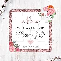 Personalized Flower Girl Proposal Puzzle Gift, Custom Name Rose Gold Will You Be Our Flower Girl Gifts, Flower Girl Invitation, Junior Bridesmaid Proposal Gifts, Puzzle for Proposal Box