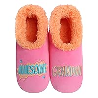 Snoozies Pairable Slipper Socks - Funny House Slippers for Women, Non-Slip Fuzzy Slipper Socks - Awesome Grandma
