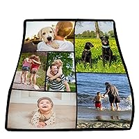 Personalized Throw Blanket. Custom Blanket with 6 Photo Collages, Customized Blankets for Family, Friends, Dogs or Pets, Used as Souvenirs and Gifts,50x40inch