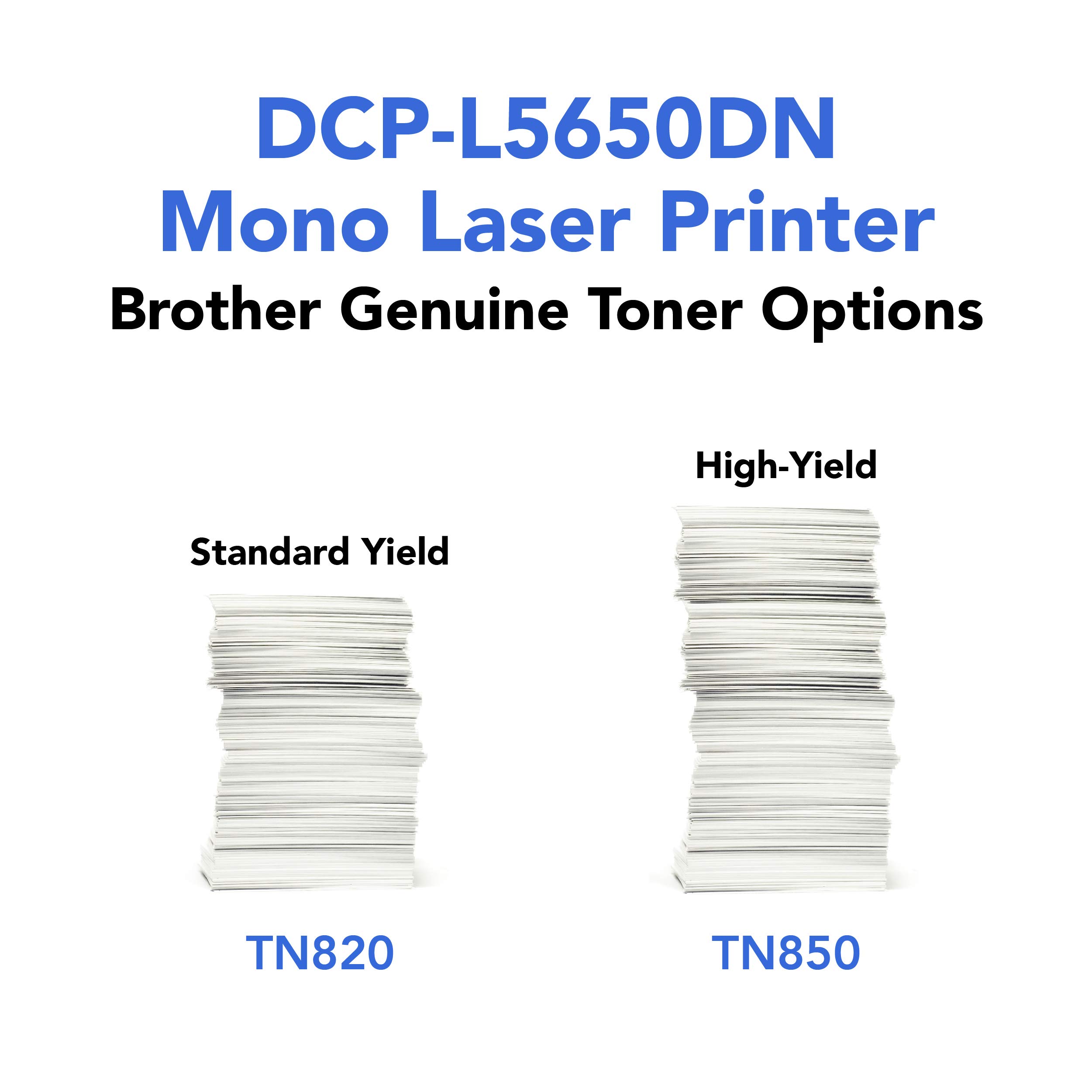 Brother Monochrome Laser Printer, Multifunction Printer and Copier, DCP-L5650DN, Flexible Network Connectivity, Duplex Print & Copy & Scan, Mobile Device Printing, Amazon Dash Replenishment Ready