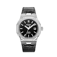 Rotary Men's Automatic Stainless Steel Regents Watch GS05410/04 (Black Dial)