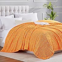 Decorative Large Soft Plush Fleece Flannel Fall Plaid Bed Blanket for Couch Queen Size 90