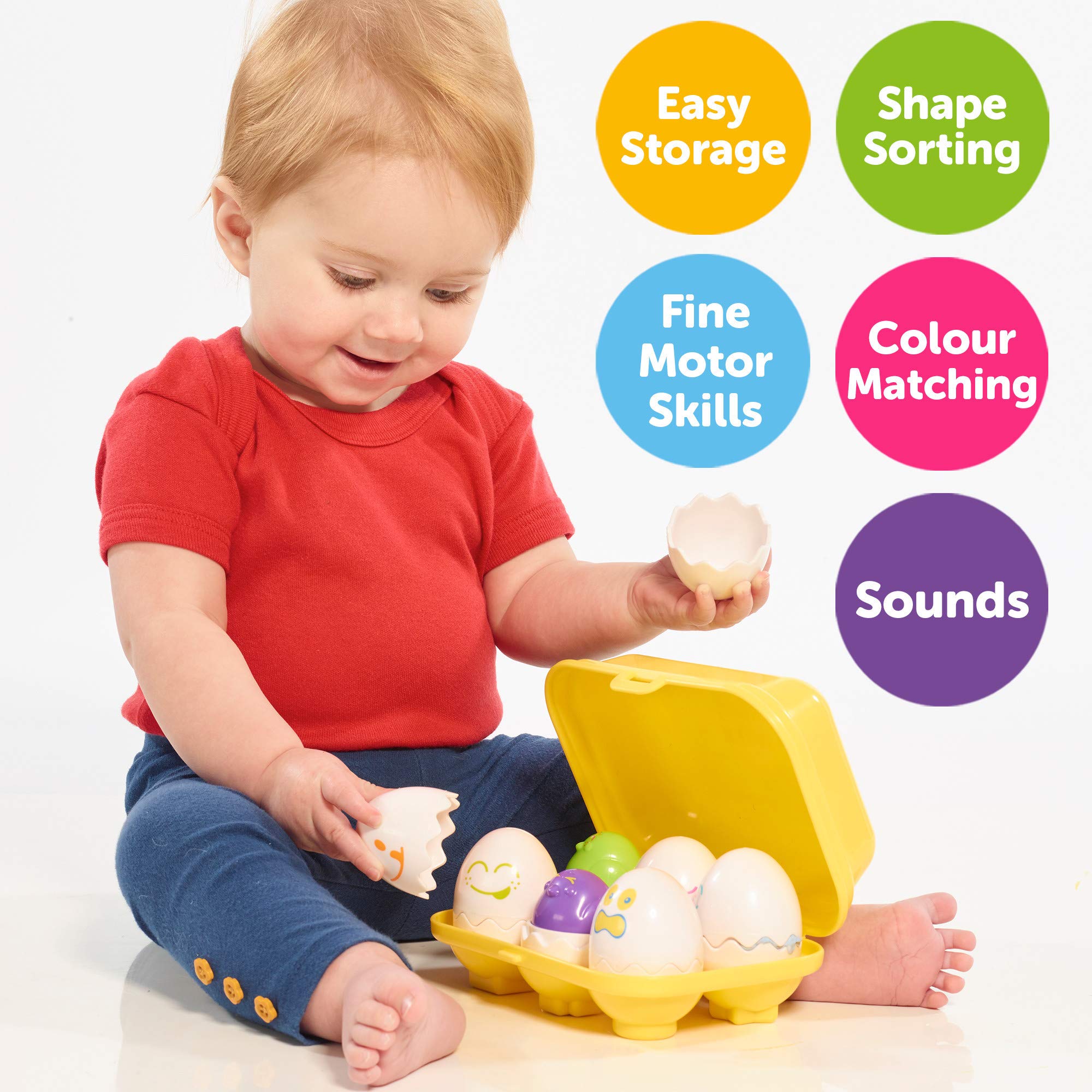 TOMY Toomies Hide & Squeak Easter Eggs Toddler Toys - Matching & Sorting Learning Toys - Sensory Toys for Boys and Girls 18 Months and Up