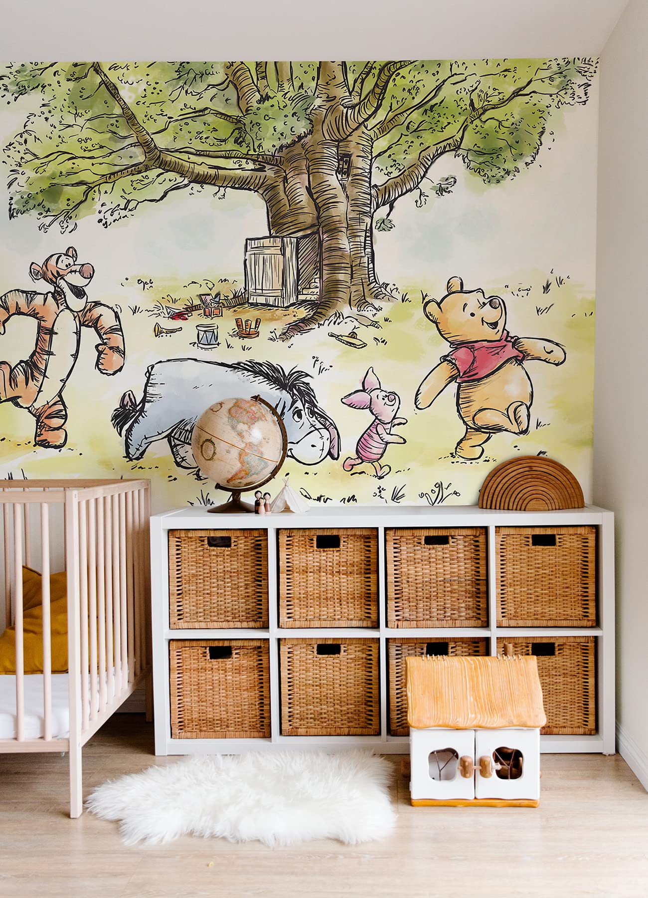 RoomMates RMK12391M Disney’s Winnie The Pooh Watercolor Peel and Stick Wallpaper Mural