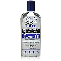 Hollywood Beauty Coconut Hair Oil, 8oz Bottle, Moisturizes Hair & Skin, Replenishes Important Hair Lipids, Body & Massage Oil, Helps Releve Scalp Dryness, Reduces Dandruff