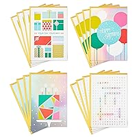 Hallmark Birthday Cards Assortment, 16 Cards with Envelopes (Gifts, Word Search, Balloons)