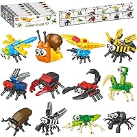 Party Favors for Kids Goodie Bags, 12 Pcs Mini Building Blocks Insect Animals, Building Blocks Stem Toys for Birthday Party Gift, Goodie Bags, Classroom Prize, Carnival Prizes