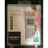 Sony ICD-UX200 Digital Voice Recorder with Built-In Stereo Microphone (Silver)