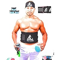 Waist Trainer for Men Women Ab Belt Sweat Belt Sauna Slim Weight Loss Belt Adjustable Stomach Fat Burner Wrap and Waist Trainer Sweat Trainer for Men and Women (Black)