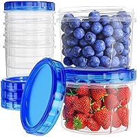 Freezer Storage Containers, [6 Pack-16 Oz] Airtight Plastic Food Storage Containers with Twist Top Lids, Soup, Meal Prep Containers | BPA Free | Stackable | Leakproof | Microwave/Dishwasher Safe