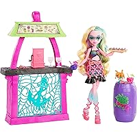 Monster High Doll and Playset, Lagoona Blue Scare-adise Island Snack Shack with Food Accessories and Color Change Drinks