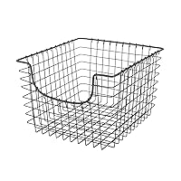 Spectrum Scoop Wire Basket (Industrial Gray) - Storage Bin & Décor for Bathroom, Closet, Pantry, Under Sink, Toy, Shelf, Kitchen, & Nursery Organization