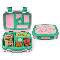 Bentgo® Kids Prints Leak-Proof, 5-Compartment Bento-Style Kids Lunch Box - Ideal Portion Sizes for Ages 3 to 7 - BPA-Free, Dishwasher Safe, Food-Safe Materials (Tropical)