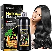 Instant Black Hair Color Dye Shampoo for Gray Hair, 100% Grey Coverage, 3 in 1- Herbal Ingredients Hair Dye Shampoo for Women & Men, Long Lasting Color Shampoo Hair Dye Colors in 10-15 Minutes, 500ml