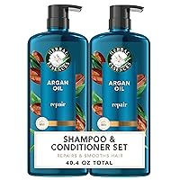Argan Oil of Morocco Shampoo & Conditioner Set, Repair & Smooth, Kew Endorsed, Fizzy Citrus Scent, Paraben-Free, Safe for Color-Treated Hair, pH-Balanced, 20.2 Fl Oz Each, 2 Pack