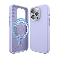 elago Magnetic Silicone Case Compatible with iPhone 15 Pro Case 6.1 Inch Compatible with All MagSafe Accessories - Built-in Magnets, Soft Grip Silicone, Shockproof [Purple]
