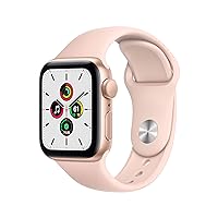 2020 Apple Watch SE (GPS, 40 mm), Gold Aluminium Case, Sand Pink Sports Strap