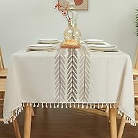 Rustic Tablecloth Cotton Linen Waterproof Tablecloths Burlap Table Cloths for Kitchen Dining Cloth Table Cloth for Rectangle Tables Wine Leaf Rectangle,55''x70'',4-6 Seats
