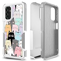 Case for Samsung Galaxy A13 5G, Cute Funny Cats Pattern Shock-Absorption Hard PC and Inner Silicone Hybrid Dual Layer Armor Defender Case Protective Cover for Samsung Galaxy A13 5G
