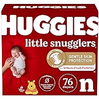 Huggies Newborn Diapers Little Snugglers Newborn Diapers, Size 1 (up to 10 lbs), 76 Count