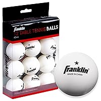 Franklin Sports Ping Pong Balls - Official Size + Weight White 40mm Table Tennis One Star Professional Durable High Performance 12 Count (Pack of 1) Packaging may vary