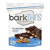 barkTHINS Dark Chocolate, Pretzel and Sea Salt Snacking Chocolate Bag, 4.7 oz