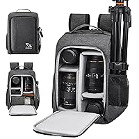 Camera Bag for DSLR/SLR Cameras，Camera Backpack Waterproof for Photographers Dark Grey S