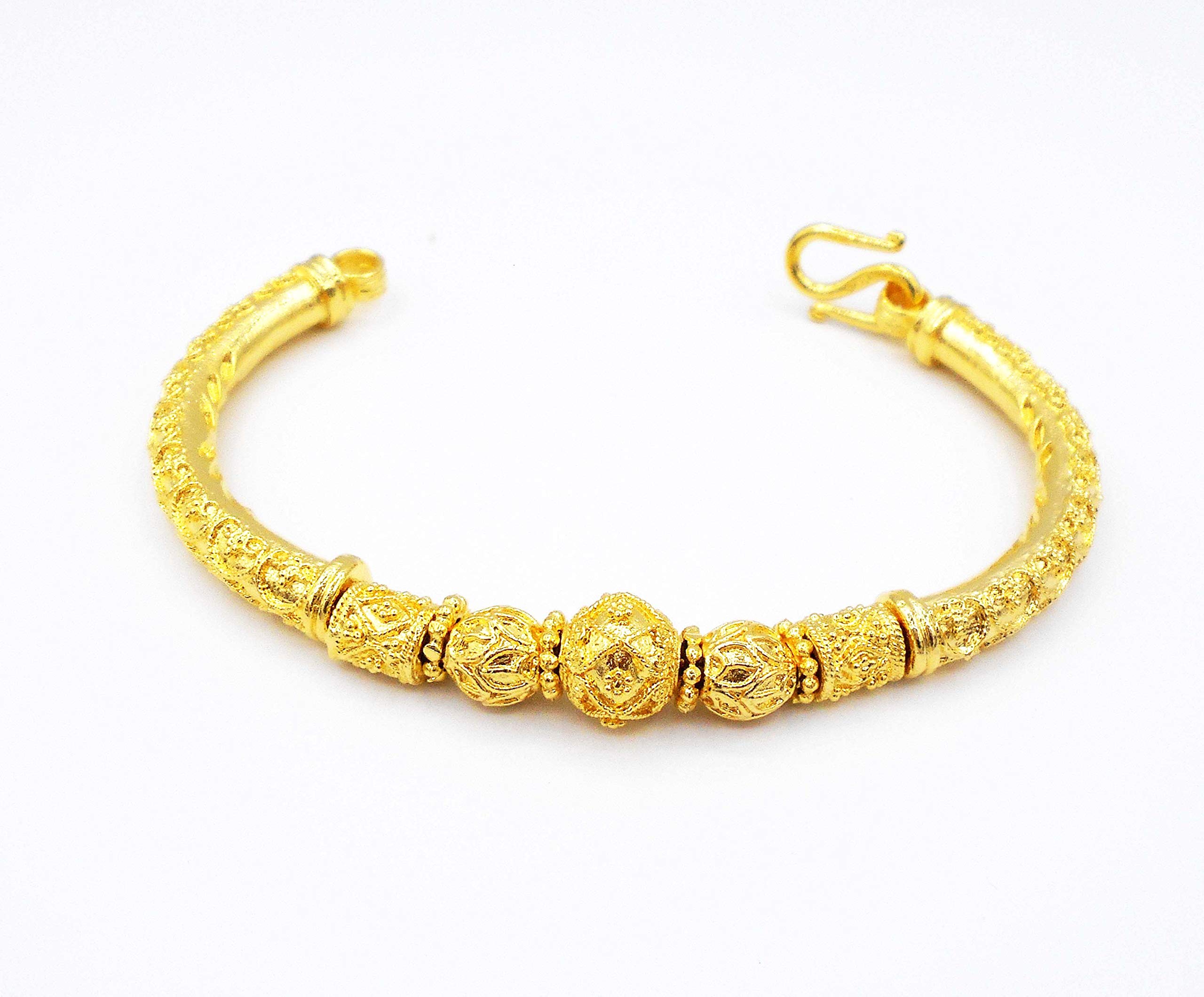 Lai Thai Gold Plated Bangle 23K 24k Thai Baht Yellow Gold Filled Jewelry Women Bracelet Thai Dress Thai Wedding Thai Jewelry