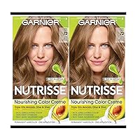 Hair Color Nutrisse Nourishing Creme, 72 Dark Beige Blonde (Sweet Latte) Permanent Hair Dye, 2 Count (Packaging May Vary)