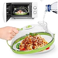 (US)10'' Microwave Splatter Cover with Water Steamer, Handle and Vents; Microwave Plate Food Cover; Dish Bowel Cover; BPA Free; Home Kitchen Gadgets and Accessories; Easy to Clean
