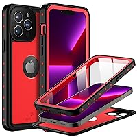 BEASTEK iPhone 13 Pro Max Waterproof Case, NRE Series Shockproof Dustproof Underwater IP68 with Built-in Screen Protector Anti-Scratch Protective Cover, for Apple iPhone 13 Pro Max (6.7'') (Red)