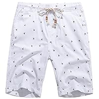Janmid Men's Linen Shorts Casual Drawstring Summer Beach Shorts for Men