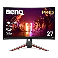 BenQ Mobiuz EX2710R 27 Inch QHD 1440p VA 1000R 165 Hz Curved Gaming Computer Monitor with Dual Speakers and Subwoofer, Gaming Color Optimizer, Freesync Premium Pro, Eye-Care Tech, HDMI and HDRi Tech