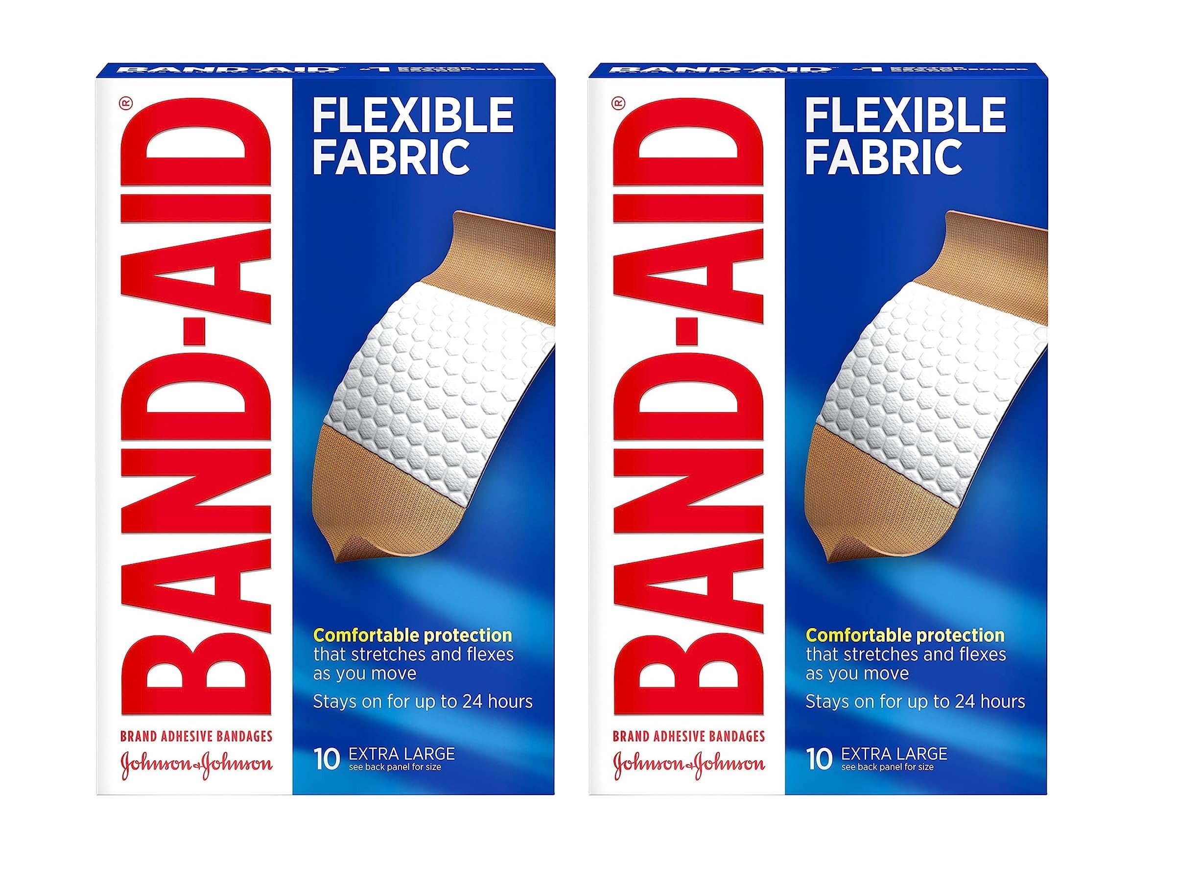 Band-AID Flexible Fabric Bandages, Extra Large 10 ea (Pack of 2)