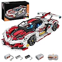 Super Car Building Kits - with Easy Drifting Wheels, Remote Control Function, Electric Gull-Wing Doors - Collectible 1:10 Scale Model Technique Car Building Blocks Set for Adults (2277 PCS)