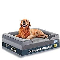 Orthopedic Sofa Dog Bed - Ultra Comfortable Dog Beds for X-Large Dogs - Breathable & Waterproof Pet Bed- Egg Foam Sofa Bed with Extra Head and Neck Support - Removable Washable Cover & Nonslip Bottom.