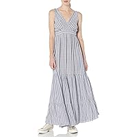 Angie Women's Surplice Maxi Dress with Tiered Skirt and Open Back
