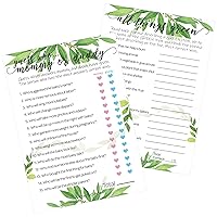 DISTINCTIVS Greenery Baby Shower - Guess Who Mommy or Daddy and All Things Green (2 Game Bundle) - 20 Dual Sided Cards