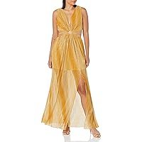 Ramy Brook womens Alyssa Cut Out Maxi Cocktail Dress, Radiant Yellow Combo, Large US