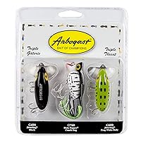 Triple Threat Fishing Lure 3-Pack - Includes Jitterbug Lures and Hula Popper Lures