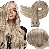 Full Shine 18P613 Hair Weft Extensions Real Human Hair Remy Straight Weave Hair Bundles and Blonde Human Hair Extensions Weft