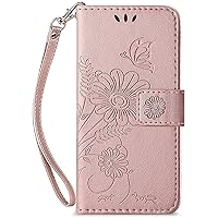 Leather Wallet Cover Phone Case for Xiaomi Redmi Note 11 Pro 5G, with RFID Blocking Card Holder Slots (Rose Gold)