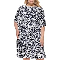 Jessica Howard Women's Printed Knit Jersey Midi Elbow Sleeve-Desk to Dinner