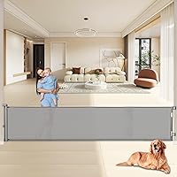 140 Inch Retractable Baby Gates, Extra Wide Baby Gates for Large Openings, Mesh Dog Gate Retractable, Safety Gates for Kids or Pets, Extra Long Baby Gates for Stairs Doorway Indoor Outdoor