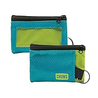 Chums Surfshorts Wallet - Lightweight Zippered Minimalist Wallet with Clear ID Window - Water Resistant with Key Ring