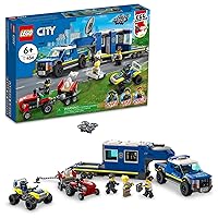 LEGO City Police Mobile Command Truck Toy with Prison Trailer, Drone, Tractor and ATV Car Toys Plus 4 Minifigures, Building Toy Ideas for Outdoor Play for Kids Ages 6 Plus, 60315