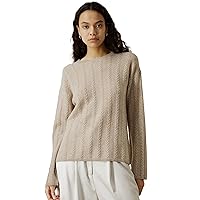 LilySilk Womens Oversized Sweater Drop-Shoulder 100% High-Premium Baby Cashmere Causal Cable Knit Pullover for Fall