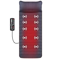 Massage Mat with 10 Vibrating Motors and 4 Therapy Heating pad Full Body Massager Cushion for Relieving Back Lumbar Leg